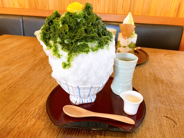 『胡蝶庵』夏限定☆白玉あずき入り濃厚抹茶かき氷を堪能