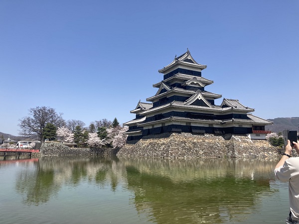国宝・松本城にお花見に行ってきました